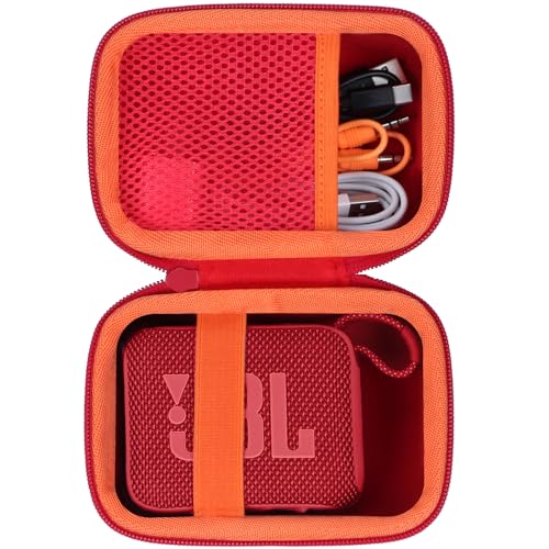 Lebakort Hard Case Compatible with JBL Go 4 GO3 Portable Speaker (Red Case) - Image 1