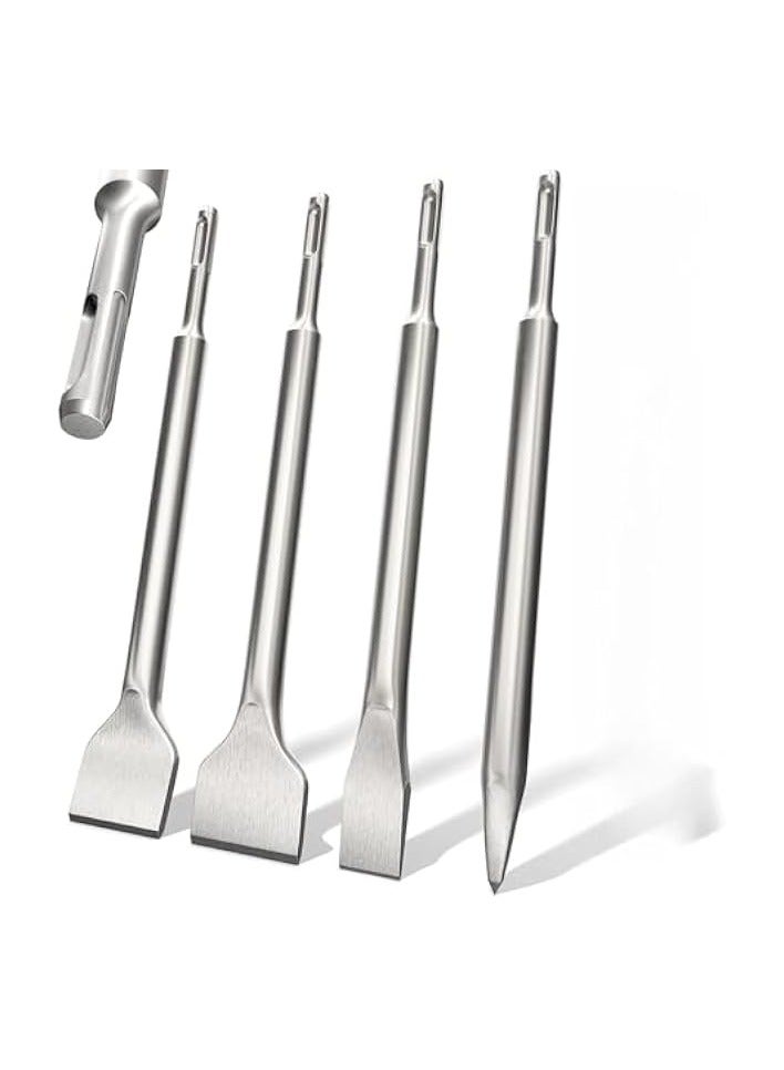 PROMASS 4 Pcs Chisel Set, Stone Splitter Tools Tile Chisel, Storage Case Rotary Hammer Dril Bit Wedge For Masonry Concrete Brick Stone Volcanic Rocks  - Image 1