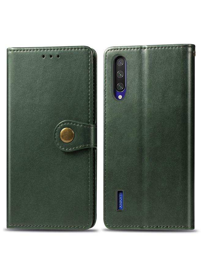 The Bros Retro Solid Color Leather Buckle Mobile Phone Protection Leather Case with Lanyard & Photo Frame & Card Slot & Wallet & Bracket Function for Xiaomi Mi CC9e