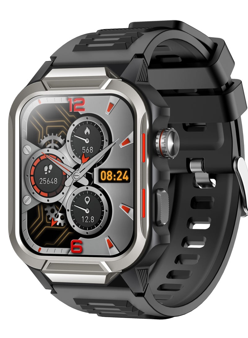 Smartwatch, GTS9 with Bluetooth Call (Receive/Make Calls), Fitness Tracking Watch with Sleep Monitoring for iPhone/Android, 3ATM Waterproof (Grey Frame Black) - Image 1