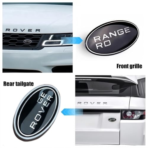 QOMAGO Car Front Hood Emblem and Rear Trunk Emblem Badges OEM Style Replacement Compatible with Range Rover Accessories - Image 3