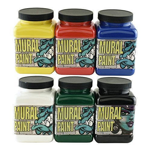 Chroma Mural Paint, Assorted Primary Colors, Pints, Set of 6 - Image 1