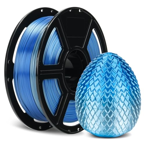 FLASHFORGE Silk Dual Color Filament Blue to Silver Gradient Smooth ColorChanging 3D Printer Filament 1kg 22lbs Spool 3D Printing Filament Easy to Use and Fits for Most FDM 3D Printers - Image 1