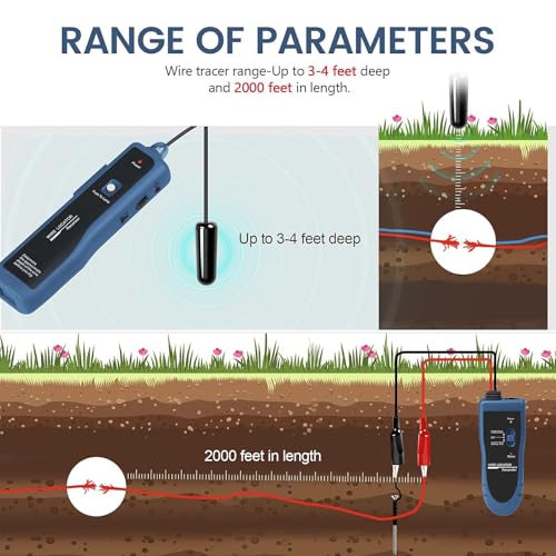 KOLSOL Underground Wire Locator & Cable Tester F02 Pro with Rechargeable 1100mAh Battery for Locating Wires & Control Cables - Image 5