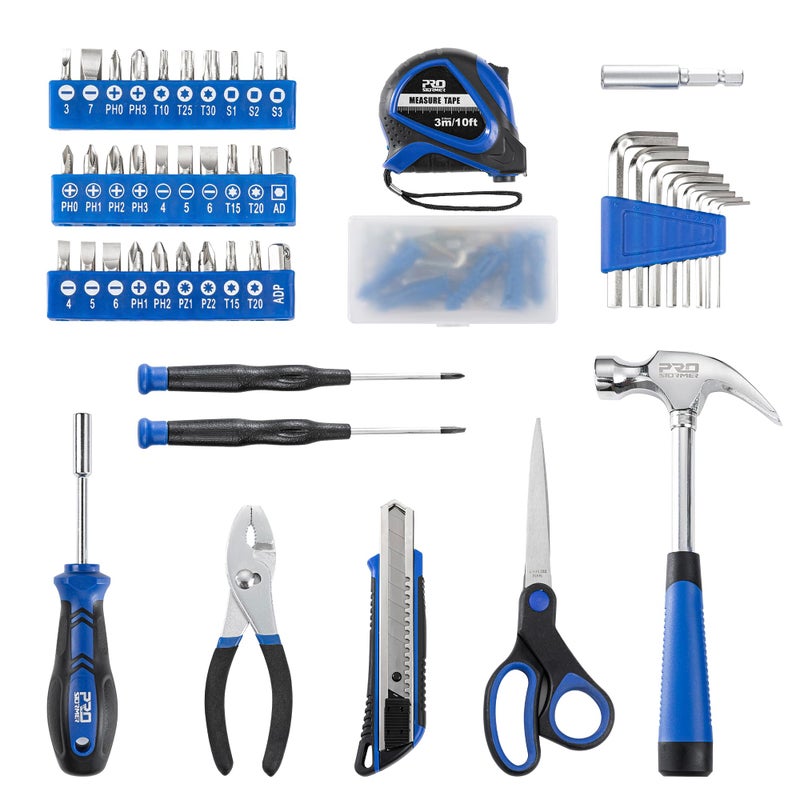 Prostormer 93-Piece Tool Kit, Basic Household Repair Tool Set with Toolbox Storage Case, Small Starter Tool Box Kit for Homeowners and College Students - Image 3