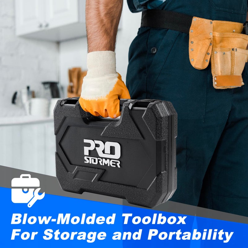 Prostormer 93-Piece Tool Kit, Basic Household Repair Tool Set with Toolbox Storage Case, Small Starter Tool Box Kit for Homeowners and College Students - Image 5