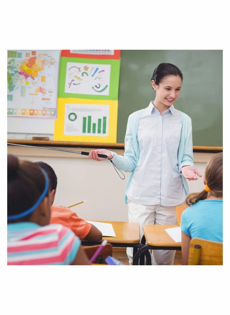 Generic - Pointer Stick with Hand Lanyard 4 Pieces Teacher Pointer for Classroom Presentation Pointers for Teachers Hand Pointer Extendable Pointer Stick Retractable Pointer Pen Whiteboard - Image 1