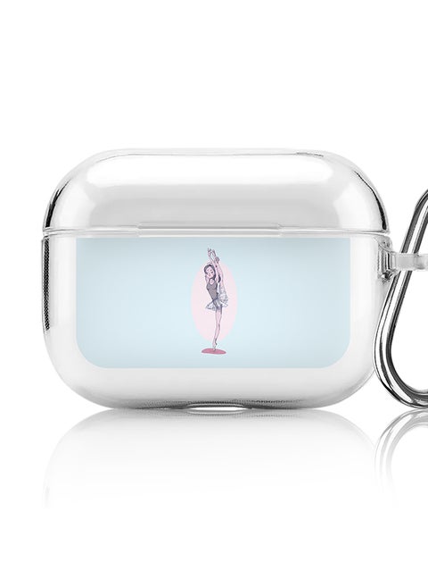 Classic Clear printed Case for Apple AirPods Pro 2nd Generation Thin Transparent Cover [Designed for Apple AirPods Pro 2nd Generation] - Flying Ballerina