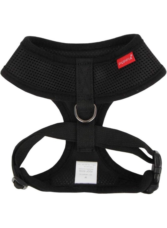 Puppia Soft Dog Harness No Choke Over-The-Head Triple Layered Breathable Mesh Adjustable Chest Belt and Quick-Release Buckle, Black, Large - Image 2