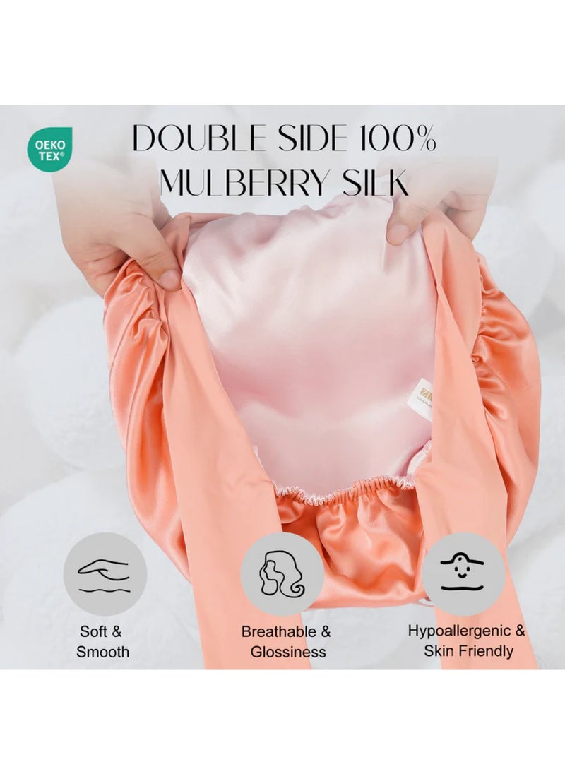 ZIMASILK 19 Momme Silk Sleep Cap with Ice Silk Band  - Image 2