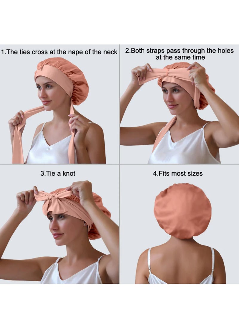 ZIMASILK 19 Momme Silk Sleep Cap with Ice Silk Band  - Image 5