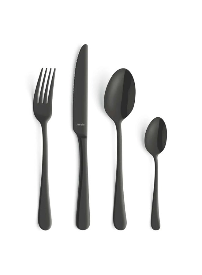 Amefa Austin Black Matt Dessert Spoon Set of 12, Premium 18/10 Stainless Steel Dessert Spoons, Modern European Cutlery with PVD Matte Black Finish, Elegant Contemporary Design for Home Dining, Hotels & Restaurants, Durable Rust Resistant Tableware, Dishwasher Safe Luxury Dessert Spoon, Refined Lines & Balanced Weight, Ideal for Cakes, Ice Cream, Puddings & Sweets, Professional Quality Flatware, Comfortable Grip, Long-Lasting Color Coating, High-End Table Setting Accessory for Daily Use & Special Occasions, Amefa Austin Collection Black Matt Dessert Spoon 19cm - Image 2