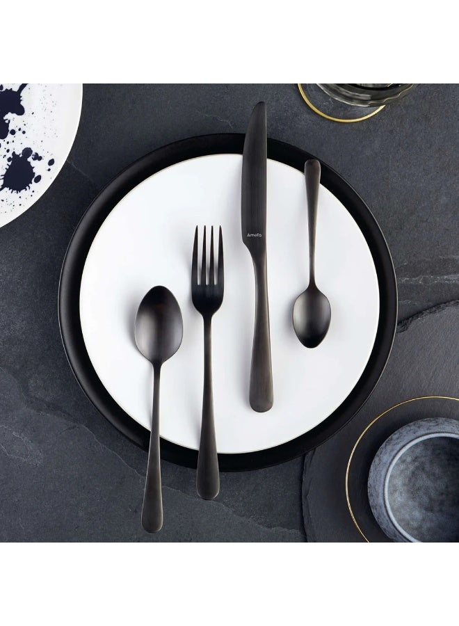 Amefa Austin Black Matt Dessert Spoon Set of 12, Premium 18/10 Stainless Steel Dessert Spoons, Modern European Cutlery with PVD Matte Black Finish, Elegant Contemporary Design for Home Dining, Hotels & Restaurants, Durable Rust Resistant Tableware, Dishwasher Safe Luxury Dessert Spoon, Refined Lines & Balanced Weight, Ideal for Cakes, Ice Cream, Puddings & Sweets, Professional Quality Flatware, Comfortable Grip, Long-Lasting Color Coating, High-End Table Setting Accessory for Daily Use & Special Occasions, Amefa Austin Collection Black Matt Dessert Spoon 19cm - Image 3