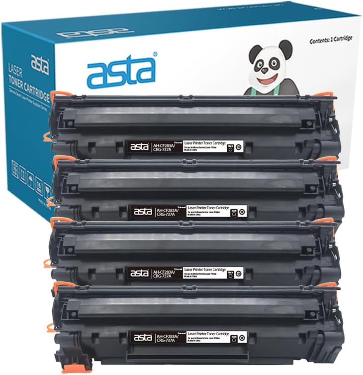 Asta 4PCS 737 CRG-737 Universal 83A CF283A Compatible Toner Cartridge For HP Canon LaserJet MF210 MF211 MF212W MF215 MF216n MF217W MF222 MF223 M224 MF226dn MF229dw MF235 MF236 - Image 1