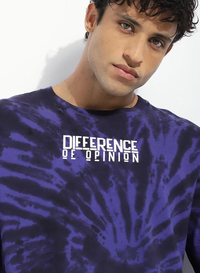 Difference of Opinion Men Oversized Tie Dye All Over Print T-Shirt