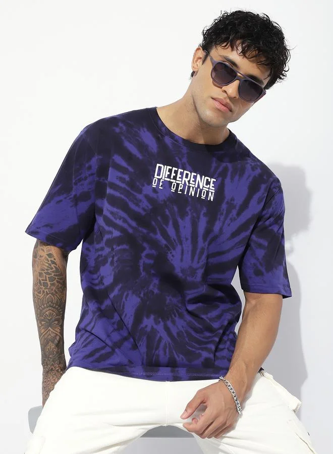 Difference of Opinion Men Oversized Tie Dye All Over Print T-Shirt