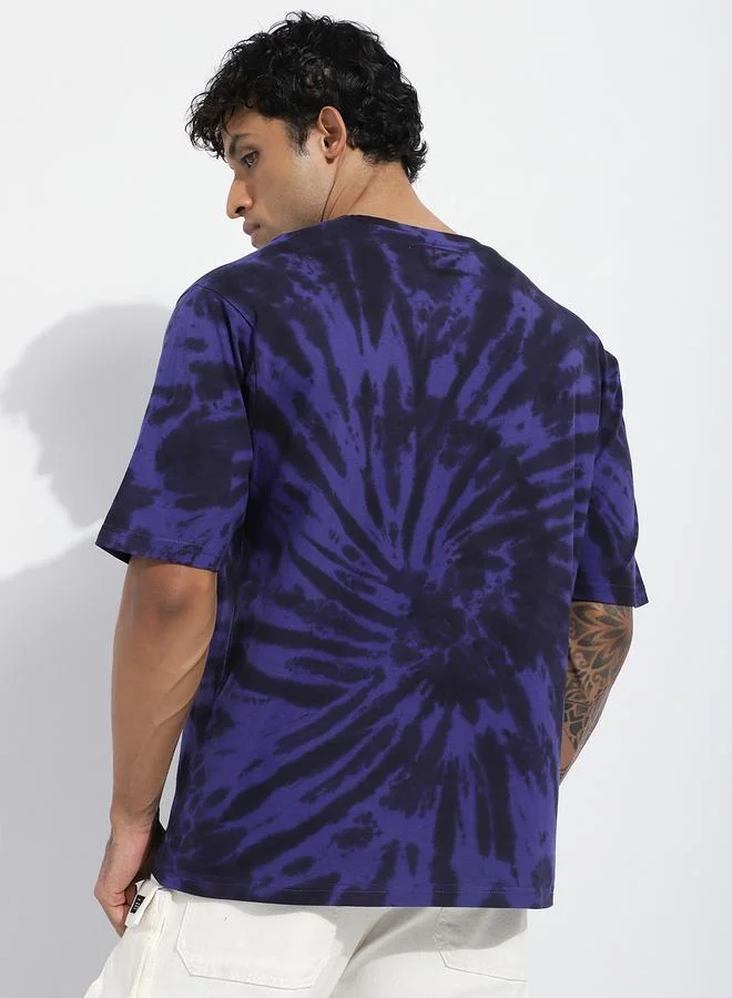 Difference of Opinion Men Oversized Tie Dye All Over Print T-Shirt