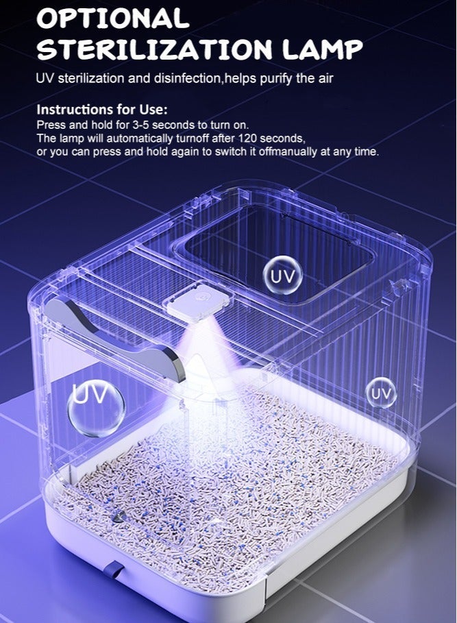 Forthcan Large Fully Enclosed Cat Litter Box with Drawer, Upgraded Covered Kitty Litter Boxes with Lid and Top Entry, Anti-Splashing Easy to Clean,Deodorizing Cat Toilet - Image 4