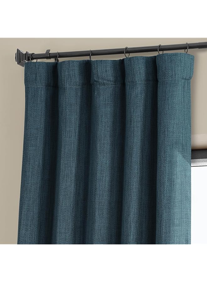 erorex Faux Linen Room Darkening Curtain 50 X 96 1 Panel Boch Ln21331 96 Story Blue - Image 5