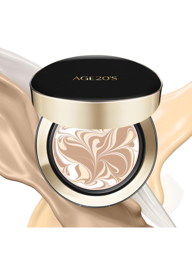 AGE 20's AGE20S Signature Essence Pact SPF 50  Pack of 1  21N VANILLA  Cream Foundation Dewy Finish Natural Coverage  Korean Cushion Foundation 