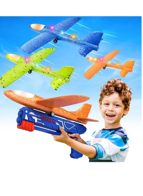EVA MATERIAL Airplane Glider Construction Kits,Airplane Launcher  for Kids,Foam Glider Plane with Launcher-One Set Launcher with Glider Catapult Plane-Outdoor Flying Toy for Kids