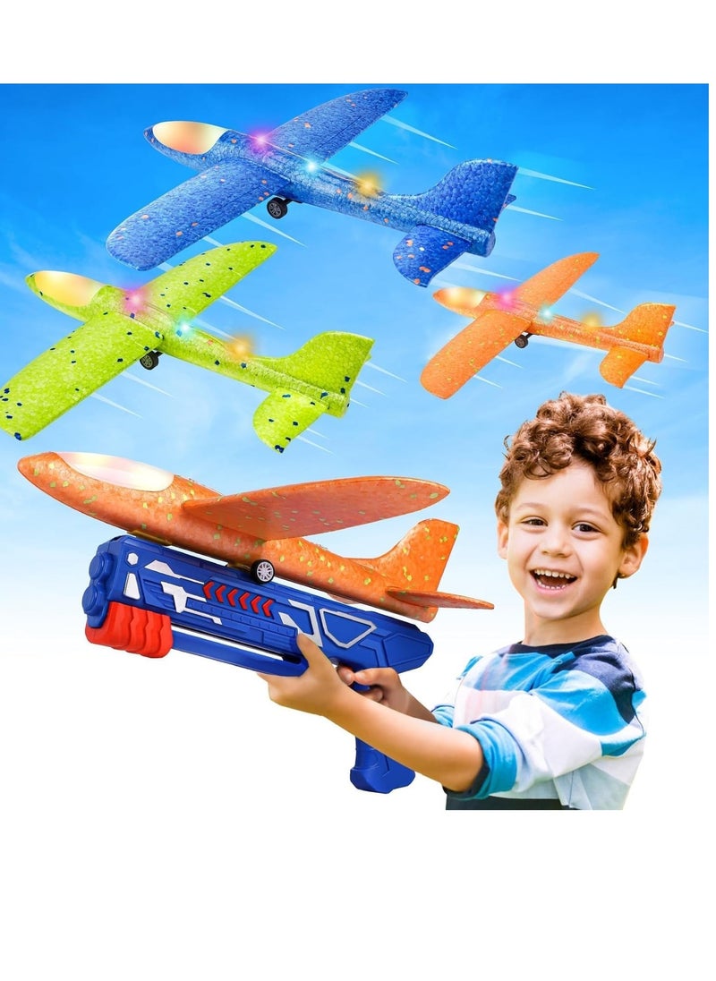 Lukadah EVA MATERIAL Airplane Glider Construction Kits,Airplane Launcher  for Kids,Foam Glider Plane with Launcher-One Set Launcher with Glider Catapult Plane-Outdoor Flying Toy for Kids  - Image 1
