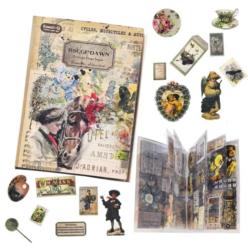 FunBlast Sticker Book Set – 20 Sheets/150+ Paper Magazine Sticker Booklet, Decoration Stickers Book, Sticker'zs for Project, American Style Sticker's, Journals, Scrapbooking (B) - Image 1