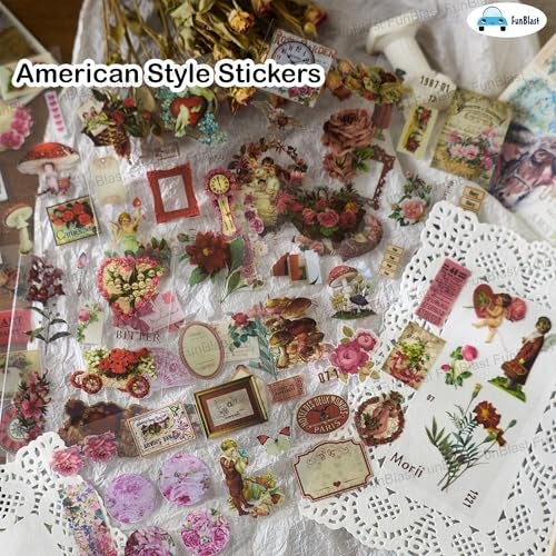 FunBlast Sticker Book Set – 20 Sheets/150+ Paper Magazine Sticker Booklet, Decoration Stickers Book, Sticker'zs for Project, American Style Sticker's, Journals, Scrapbooking (B) - Image 4