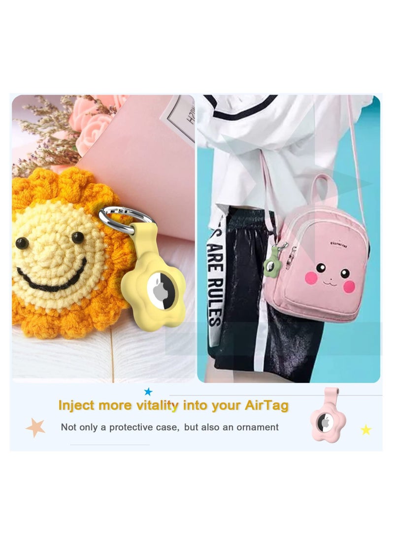 Generic - 5 Pieces Silicone AirTag Holder Compatible with Apple AirTag with Anti Lost Key Ring Protective Case Suitable for Seniors Children Pets Backpacks and Luggage - Image 1