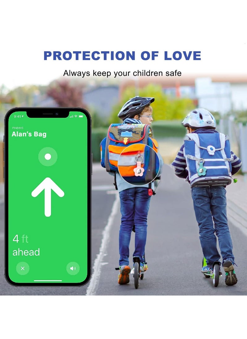 Generic - 5 Pieces Silicone AirTag Holder Compatible with Apple AirTag with Anti Lost Key Ring Protective Case Suitable for Seniors Children Pets Backpacks and Luggage - Image 1