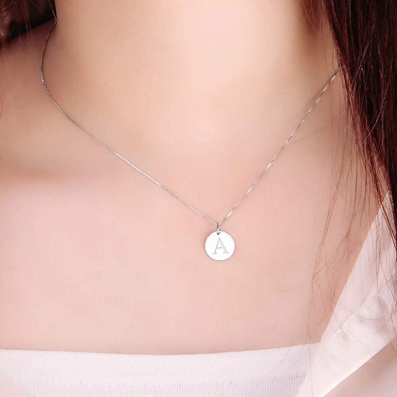 GLSY 925 Sterling Silver Mini Initial Disc Round Charm Pendant for Women Jewelry - Image 4