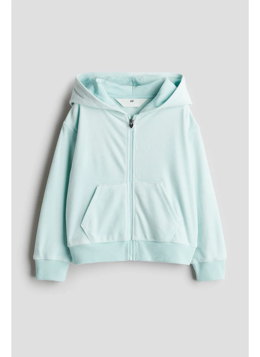 H&M Velour Zip-Through Hoodie