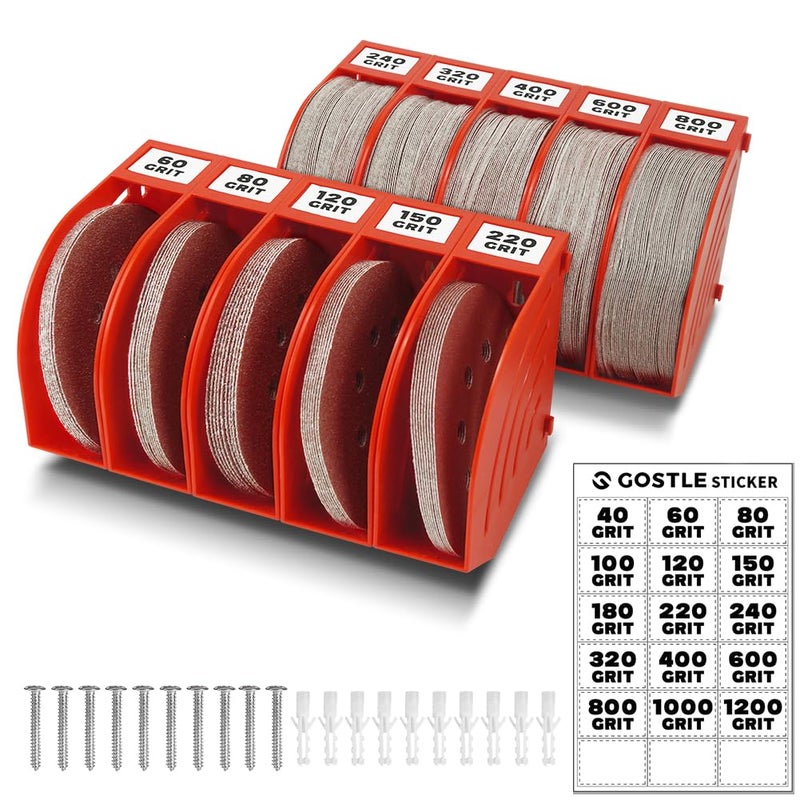 gostle 5 Inch Professional Sanding Discs Storage Bins 10 Bins Set for Efficient Organization Offset SnapOn Connection Grit Classification SpaceSaving Design and Versatile Application Red - Image 2