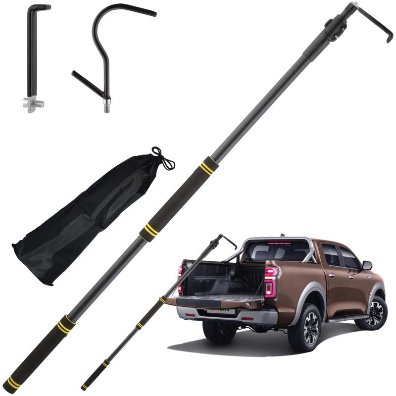 UEGHNS Bed Buddy Truck Tool, Truck Cargo Grabber telescoping 34-74" Pickup Truck Bed Retriever Tool Conveniently Store The CAR Truck RV Tools Avoid Climbing Truck Bed Efficient Cargo Retriever - Image 1