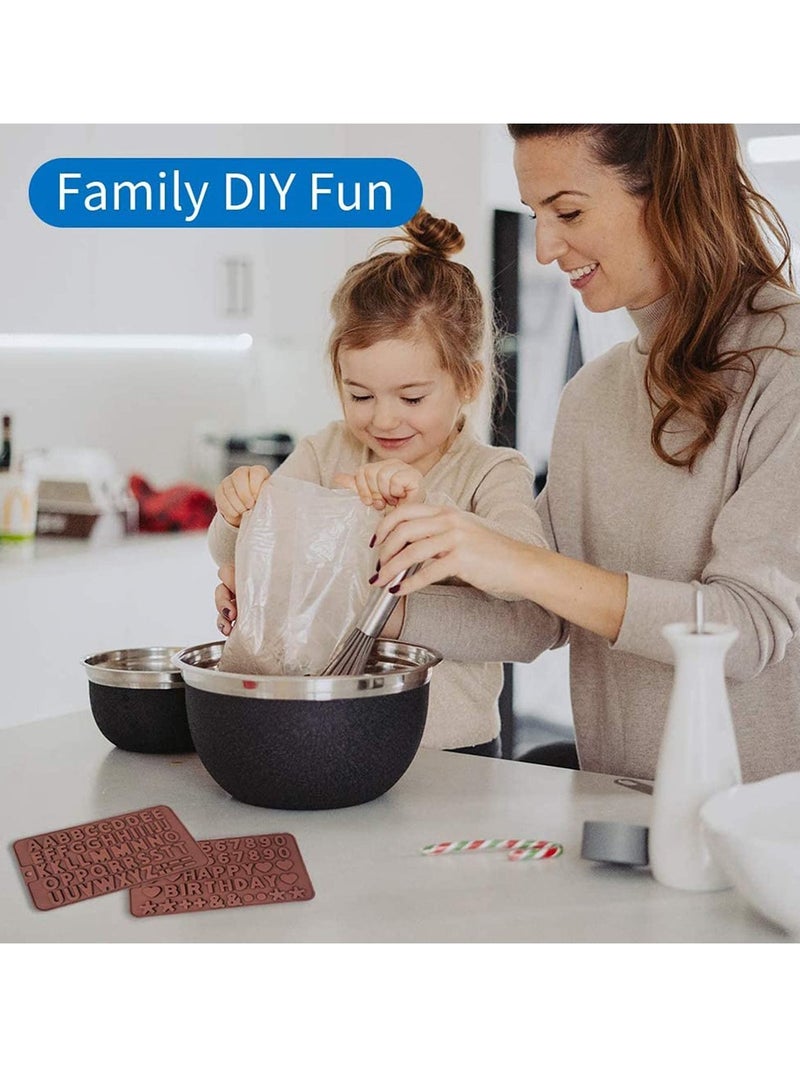 KASTWAVE Chocolate Mold Letter and Number Silicone Candy Molds Happy Birthday Cake Decorating Symbols Shapes, Number Molds For Baking, Mini Chocolate Letter Mold Easy To Clean Silicone Letter Molds - Image 2