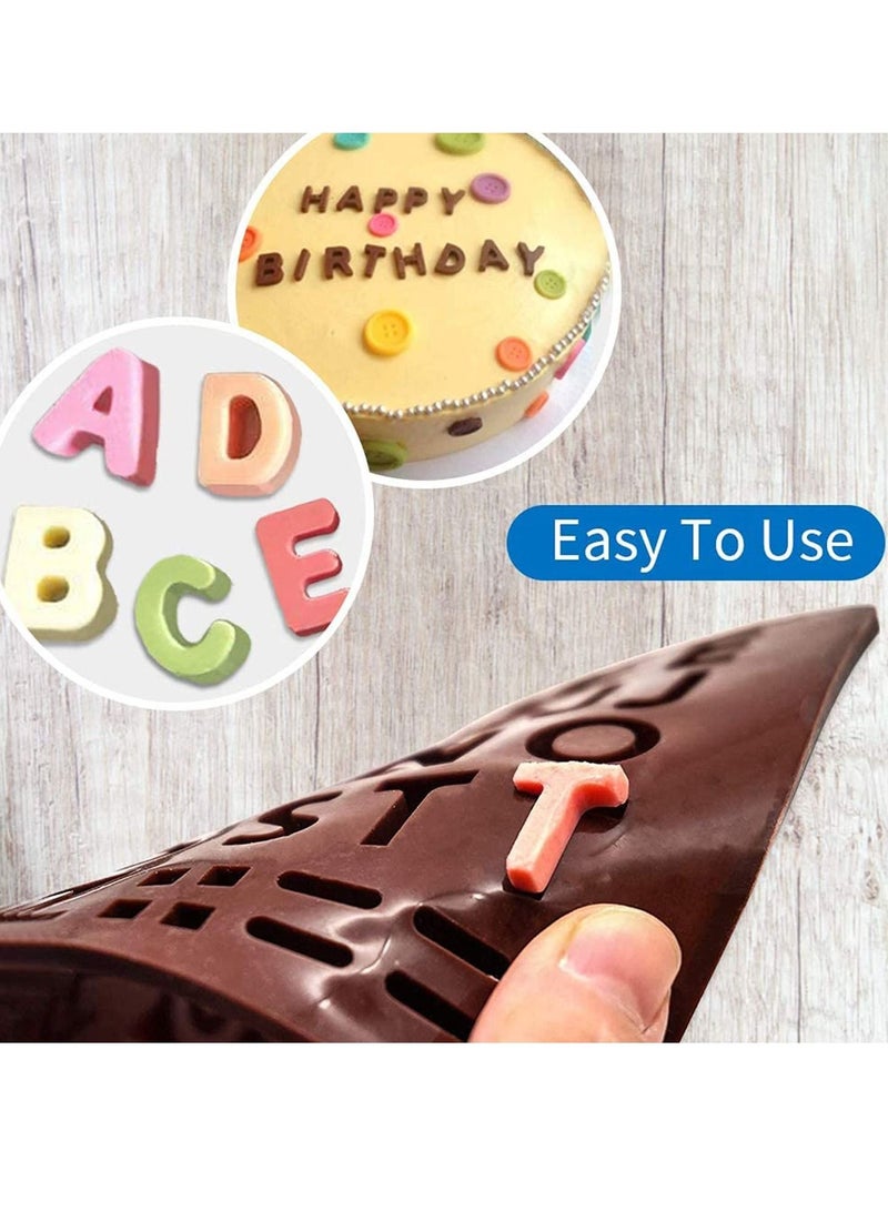 KASTWAVE Chocolate Mold Letter and Number Silicone Candy Molds Happy Birthday Cake Decorating Symbols Shapes, Number Molds For Baking, Mini Chocolate Letter Mold Easy To Clean Silicone Letter Molds - Image 4