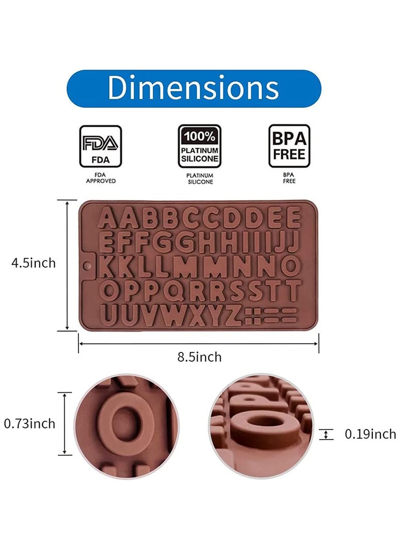 KASTWAVE Chocolate Mold Letter and Number Silicone Candy Molds Happy Birthday Cake Decorating Symbols Shapes, Number Molds For Baking, Mini Chocolate Letter Mold Easy To Clean Silicone Letter Molds - Image 5