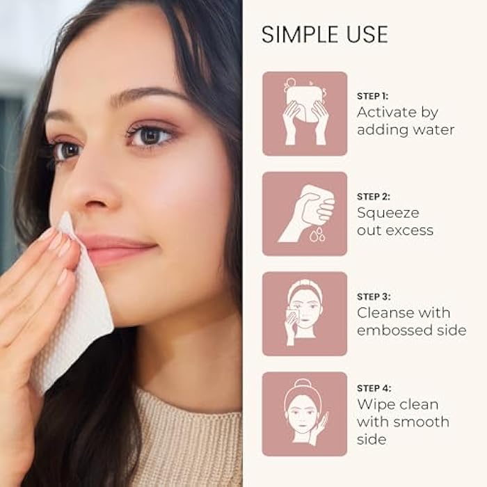 MORA Skincare Water-Activated Dry Cleansing Pads - Alcohol-Free Botanical Makeup Remover - Hand, Body, Face Pads for Women and Men - Portable - Safe for Sensitive Skin - 30 Count - Image 3