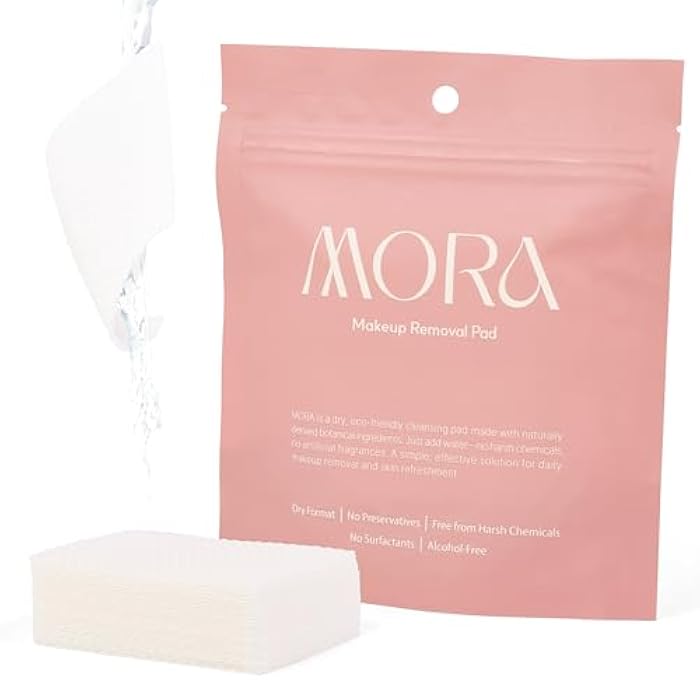 MORA Skincare Water-Activated Dry Cleansing Pads - Alcohol-Free Botanical Makeup Remover - Hand, Body, Face Pads for Women and Men - Portable - Safe for Sensitive Skin - 30 Count - Image 1