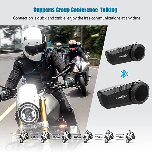 FreedConn Motorcycle Helmet Bluetooth Headset KY PRO Motorcycle Communication Systems Intercom Headphones, Stereo Music FM IP65 Waterproof for Full/Half Motorbike Helmet Basic - Image 3
