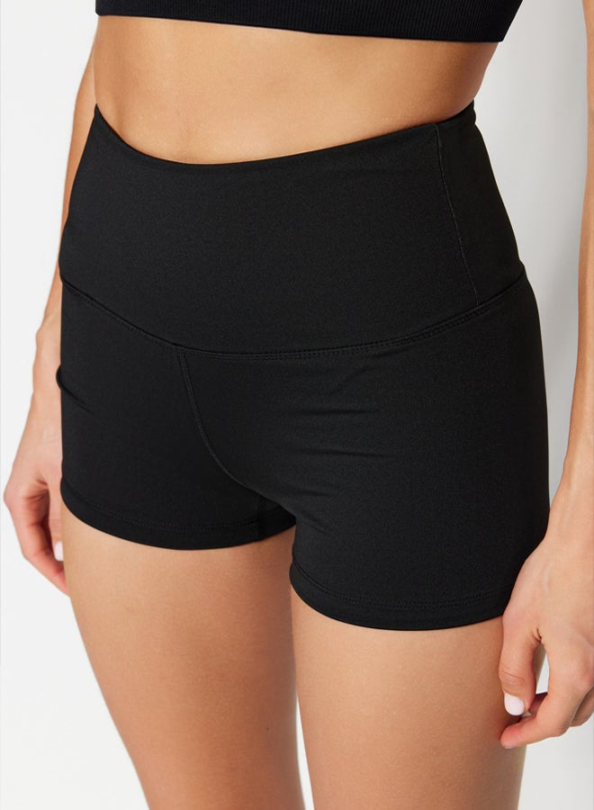 trendyol Black Restorer Waist Reflector Printed Knitted Sports Extra Shorts/Short Leggings  - Image 3