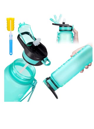 Water Bottle 1L Gym Bottle Sport Bottle Motivational Sports Bottle with Time Marker Leakproof Drinking Sport Gym Water Bottles for Fitness Gym Outdoor Handle Straw Green. - pzsku/Z6BB998AF9131ACC87102Z/45/_/1666005887/c2359b76-b4e0-41f6-99e0-e968f10b0c46