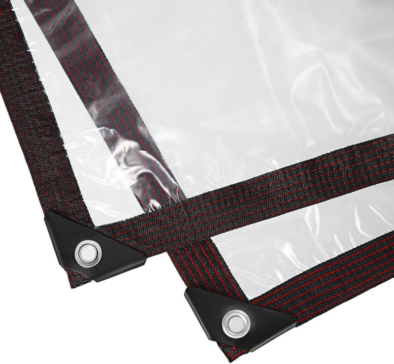 Shappy شابي غطاء شفاف مقاوم للماء غطاء ثقيل مقاوم للماء مع حلقات وحبل مرن عزل مضاد للشيخوخة غطاء PE قماش للحديقة والنباتات والأثاث الخارجي وحظيرة الدجاج والفناء 10 × 10 قدم - Image 1