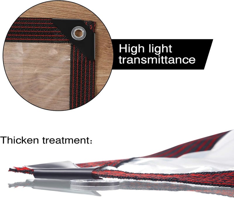 Shappy شابي غطاء شفاف مقاوم للماء غطاء ثقيل مقاوم للماء مع حلقات وحبل مرن عزل مضاد للشيخوخة غطاء PE قماش للحديقة والنباتات والأثاث الخارجي وحظيرة الدجاج والفناء 10 × 10 قدم - Image 3