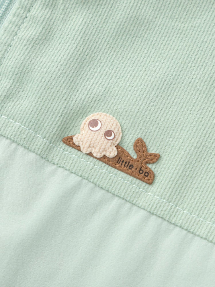 بالابالا جاكيت بسحّاب بلون موحد ولمسة كوردروي للأولاد - Image 4