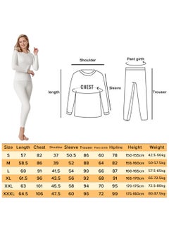 Yakiter Thermal Underwear for Women Fleece Lined Base Layer Pajama Set Cold Weather（White）  - Image 5