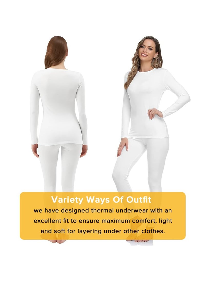 Thermal Underwear for Women Fleece Lined Base Layer Pajama Set Cold Weather（White） - pzsku/Z6BB9A54BDB16B4E234CDZ/45/_/1737451651/7e312cba-11e3-48ff-8887-fe7550806dbc