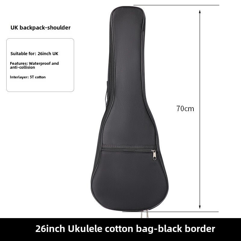 Generic Padded Guitar Backpack for Electric Guitar Bass 26 inch-all black plus cotton bag 