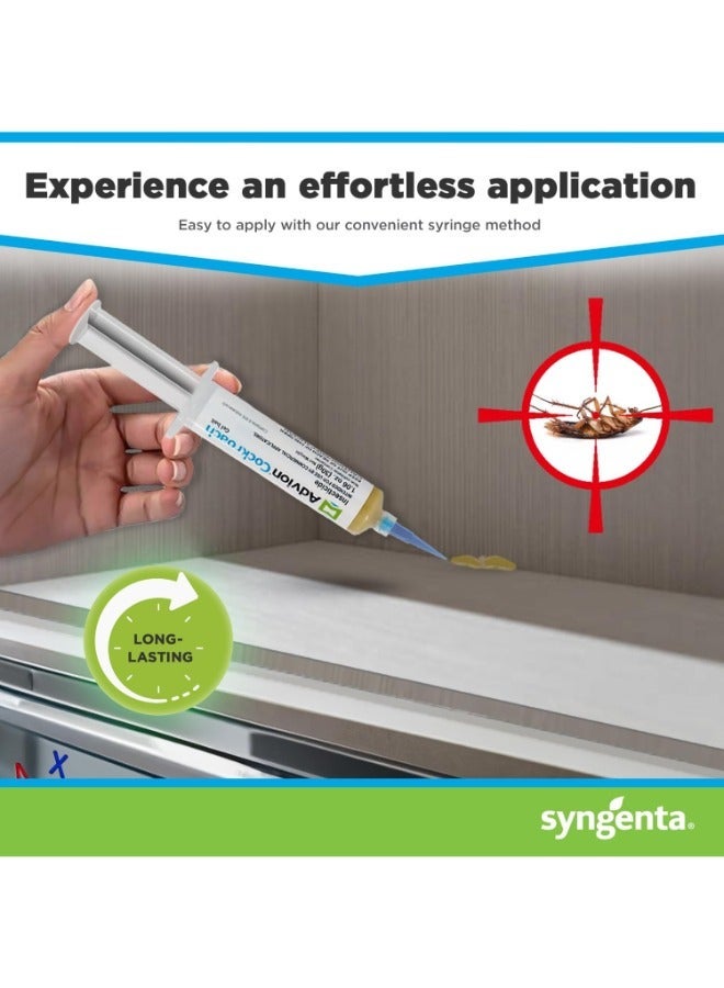syngenta طُعم جل الصراصير من أدفيون، 3 × 30 جرام، قاتل للحشرات والآفات، للاستخدام الداخلي والخارجي - Image 4