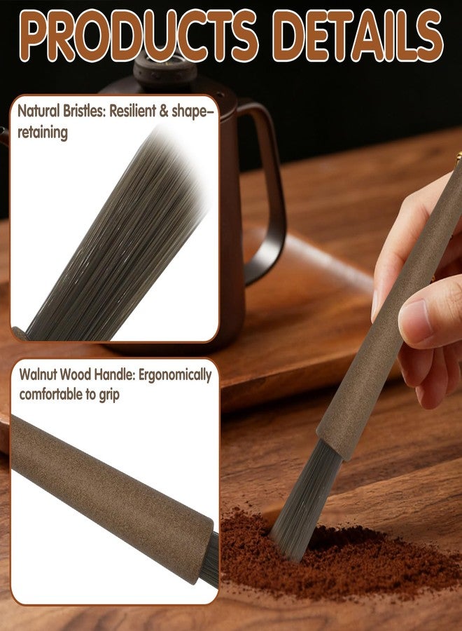 CYUXING 2Pcs Coffee Grinder Cleaning Brush Set with Natural Bristles & Wood Handle Daily Necessities for Coffee Grinder, Espresso Machine, and Portafilter Cleaning Tool - Image 3